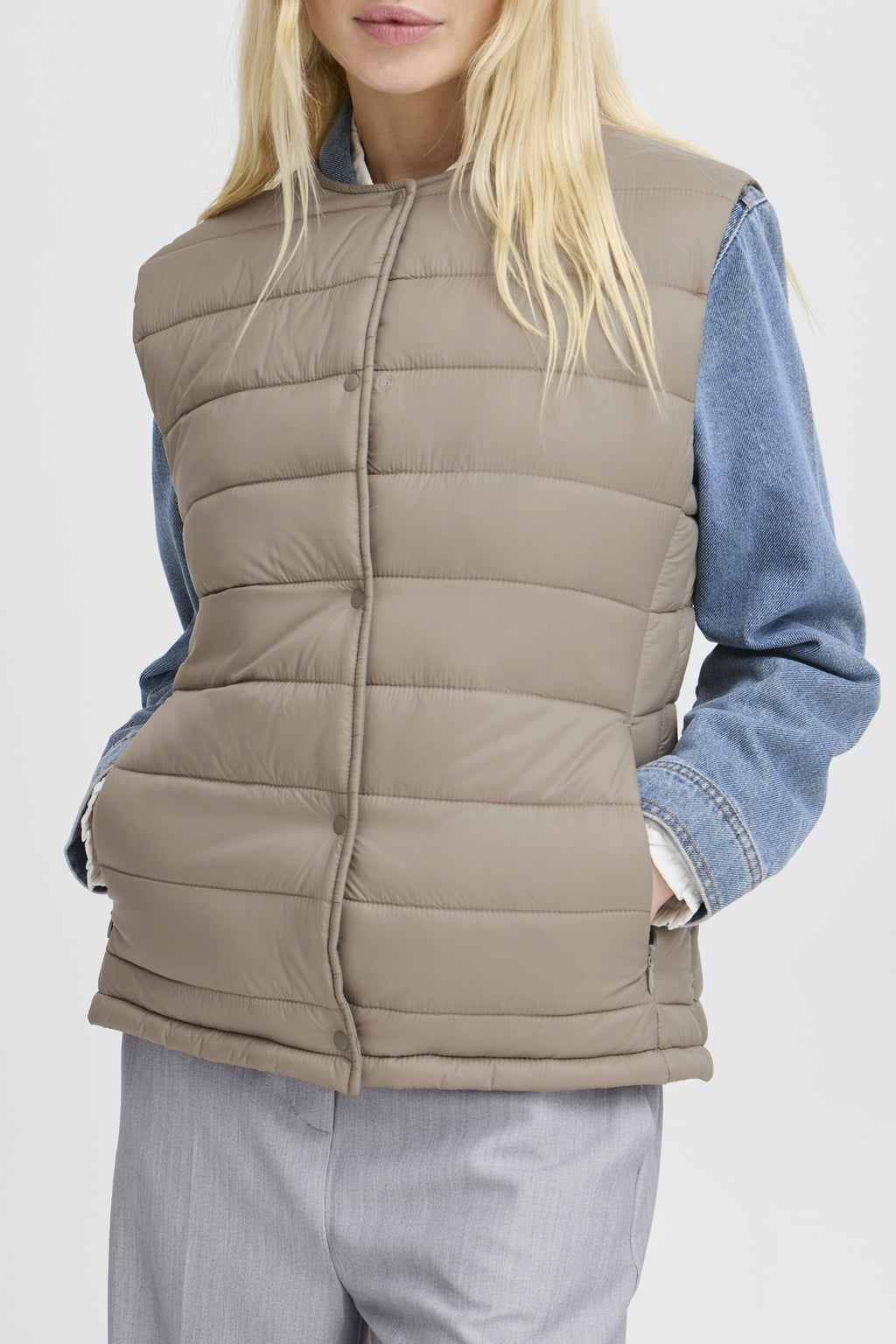 B.Young BYBERTA Waistcoat-White finn