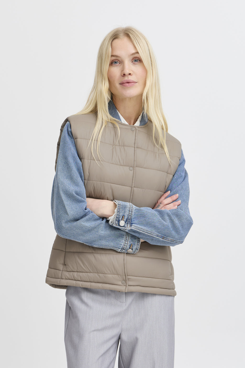 B.Young BYBERTA Waistcoat-White finn