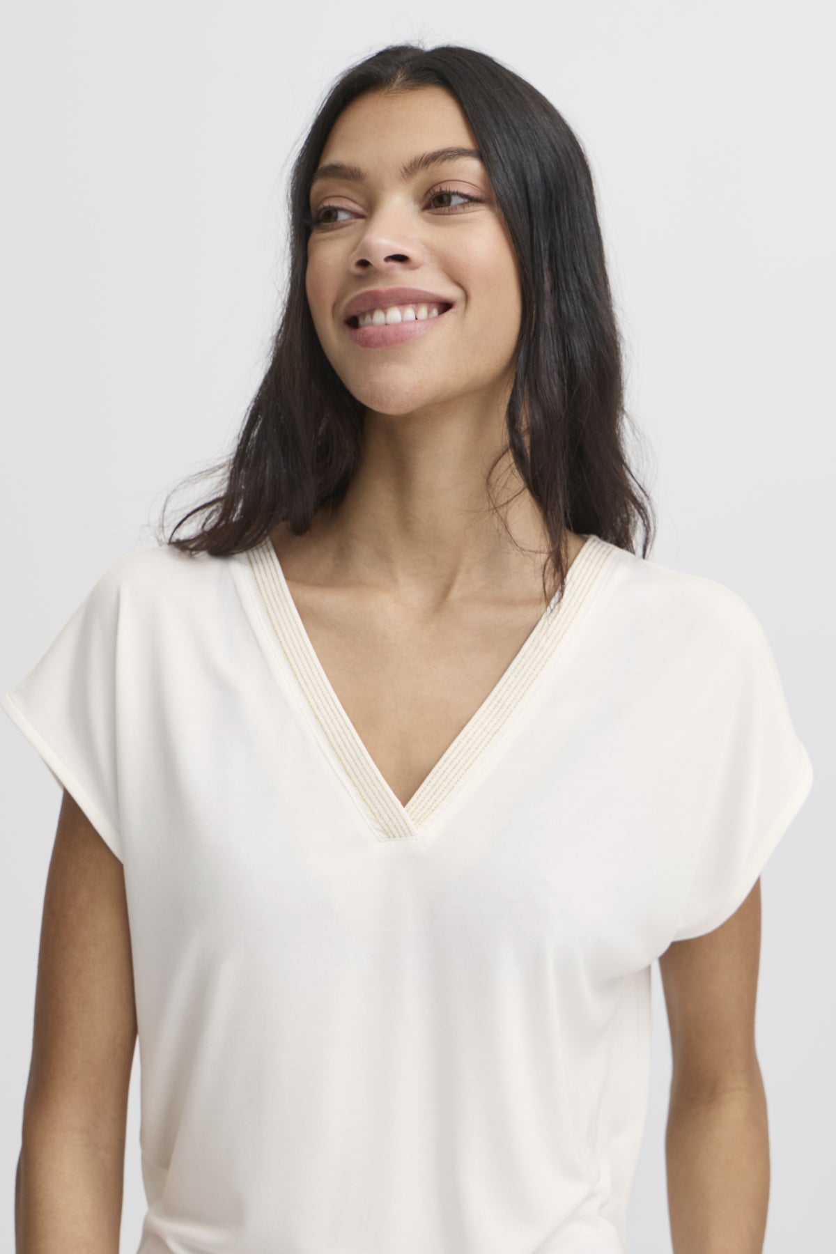 B.young BYPERL Tshirt-White finn