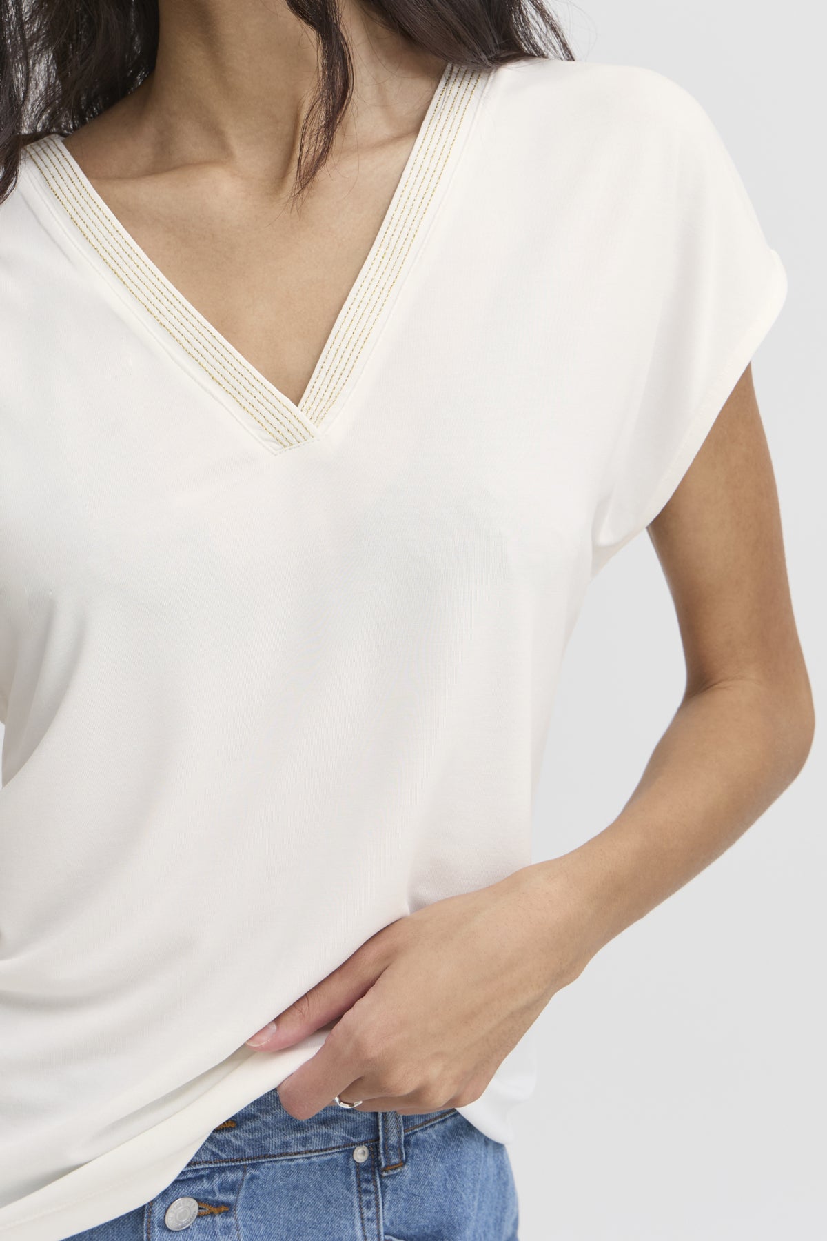 B.young BYPERL Tshirt-White finn