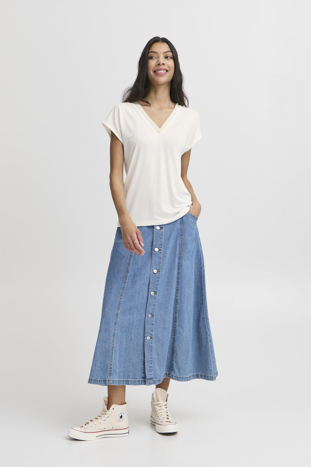B.young BYPERL Tshirt-White finn