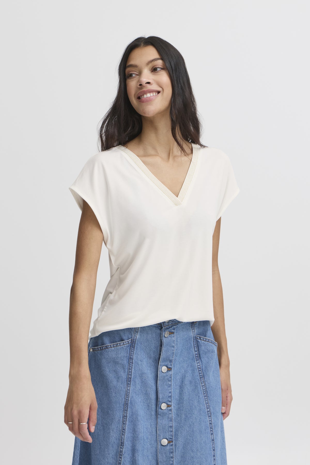 B.young BYPERL Tshirt-White finn