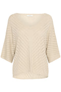 B young Bymobbe V-neck Jumper-Knitwear-White finn