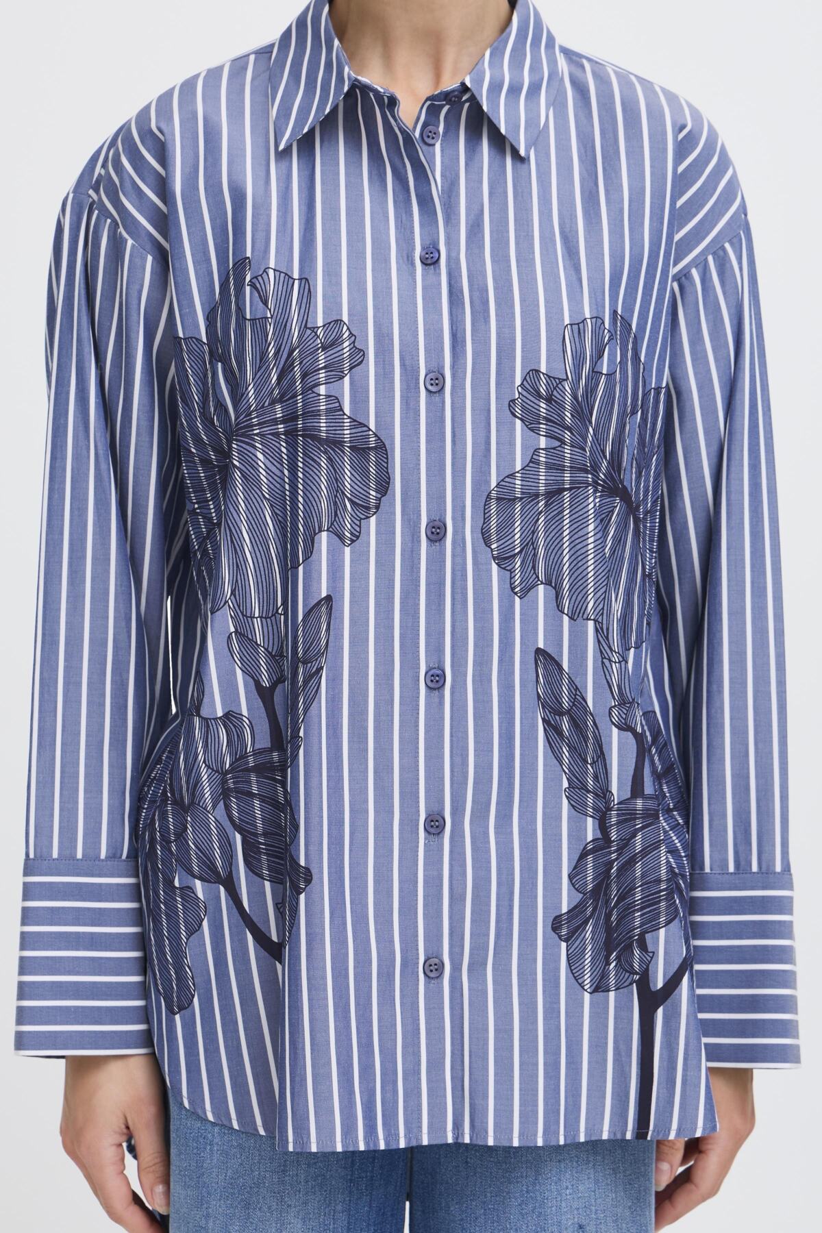 B.young BYFIRAS flower Shirt-Shirts-White finn