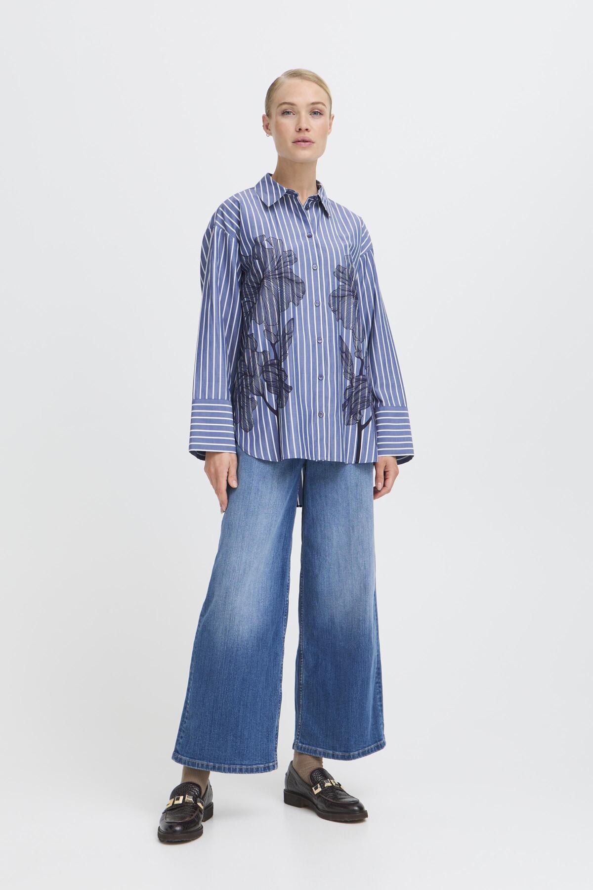 B.young BYFIRAS flower Shirt-Shirts-White finn