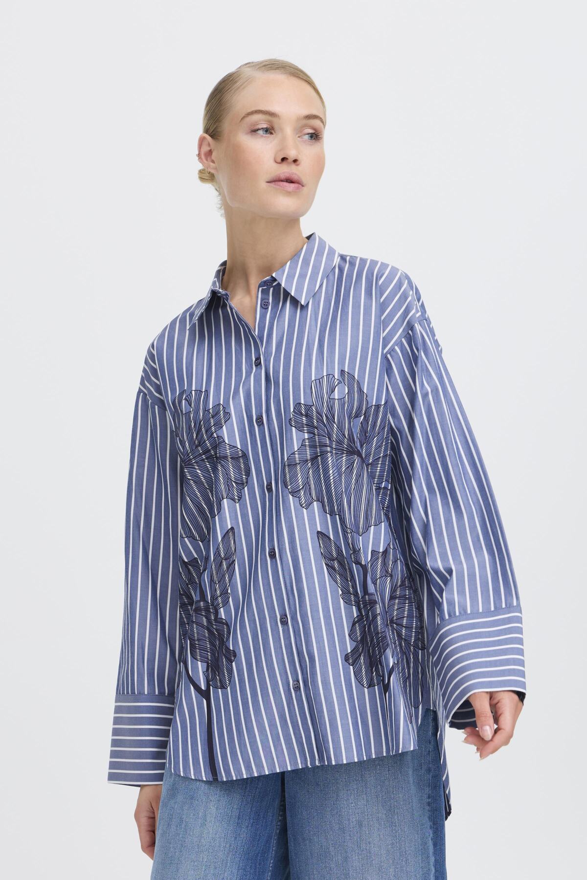 B.young BYFIRAS flower Shirt-Shirts-White finn