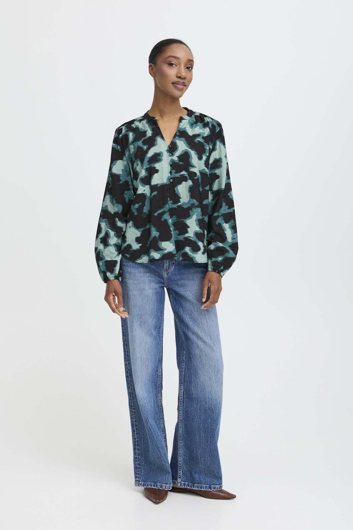 B.young BYIBINE Shirt- Blurry Green-Shirts & Tops-White finn