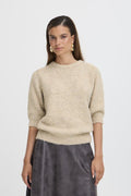 B.young BYMILLERS Short Sleeve Jumper-Knitwear-White finn