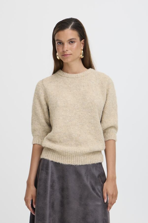 B.young BYMILLERS Short Sleeve Jumper-Knitwear-White finn