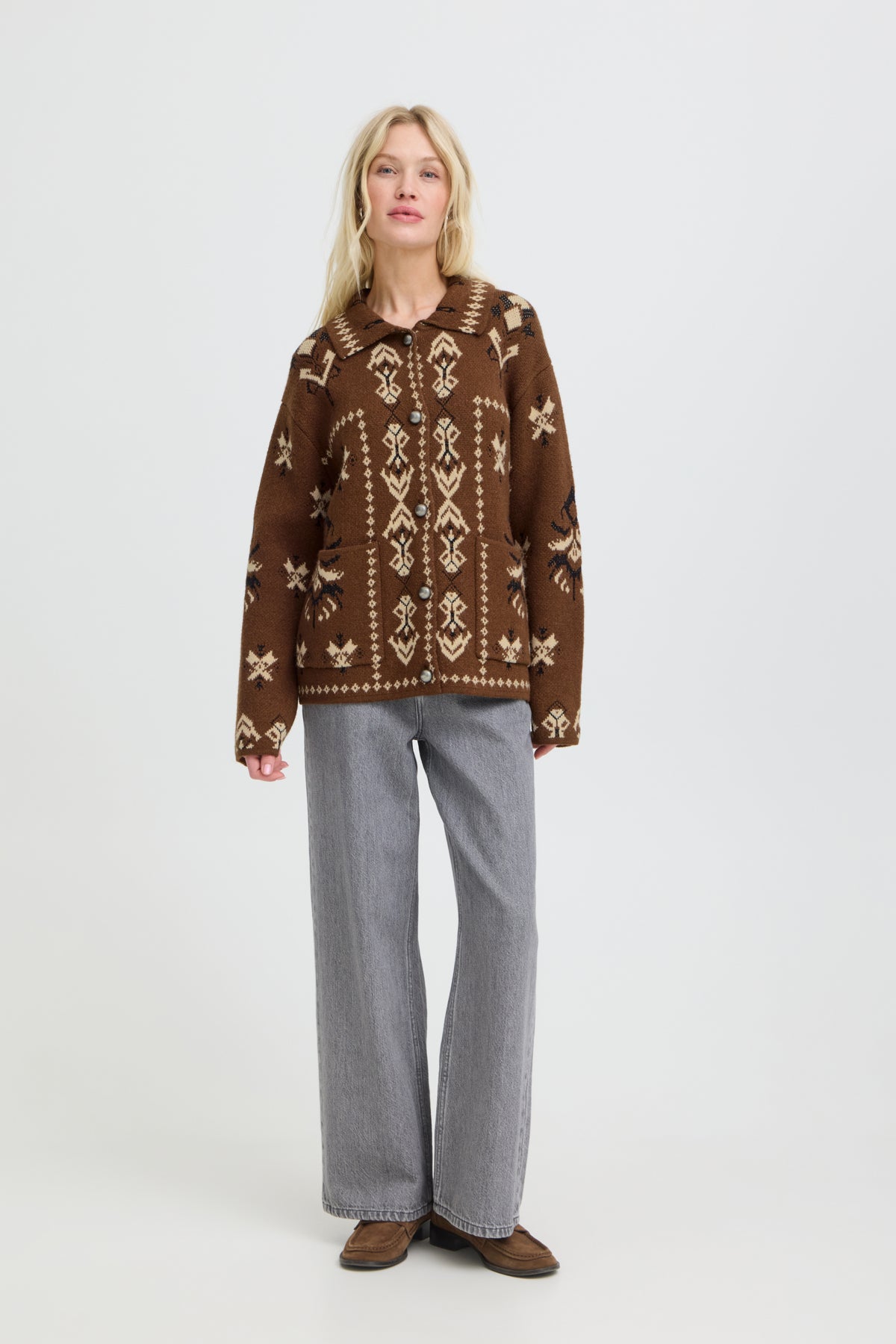 B.young BYORLI Jacquard Cardigan