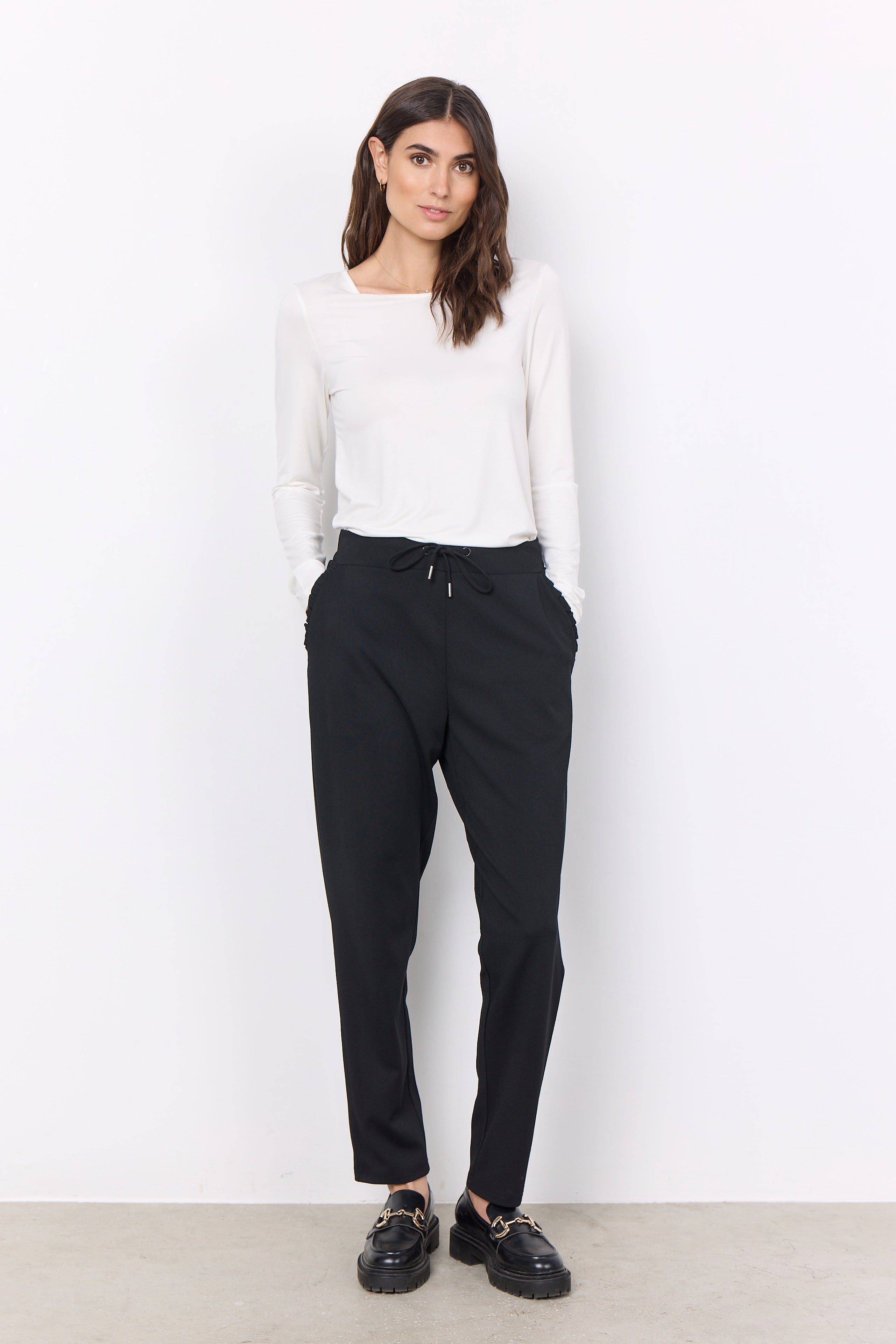 Soya Concept SC-SIHAM 1 Trousers-Trousers-White finn