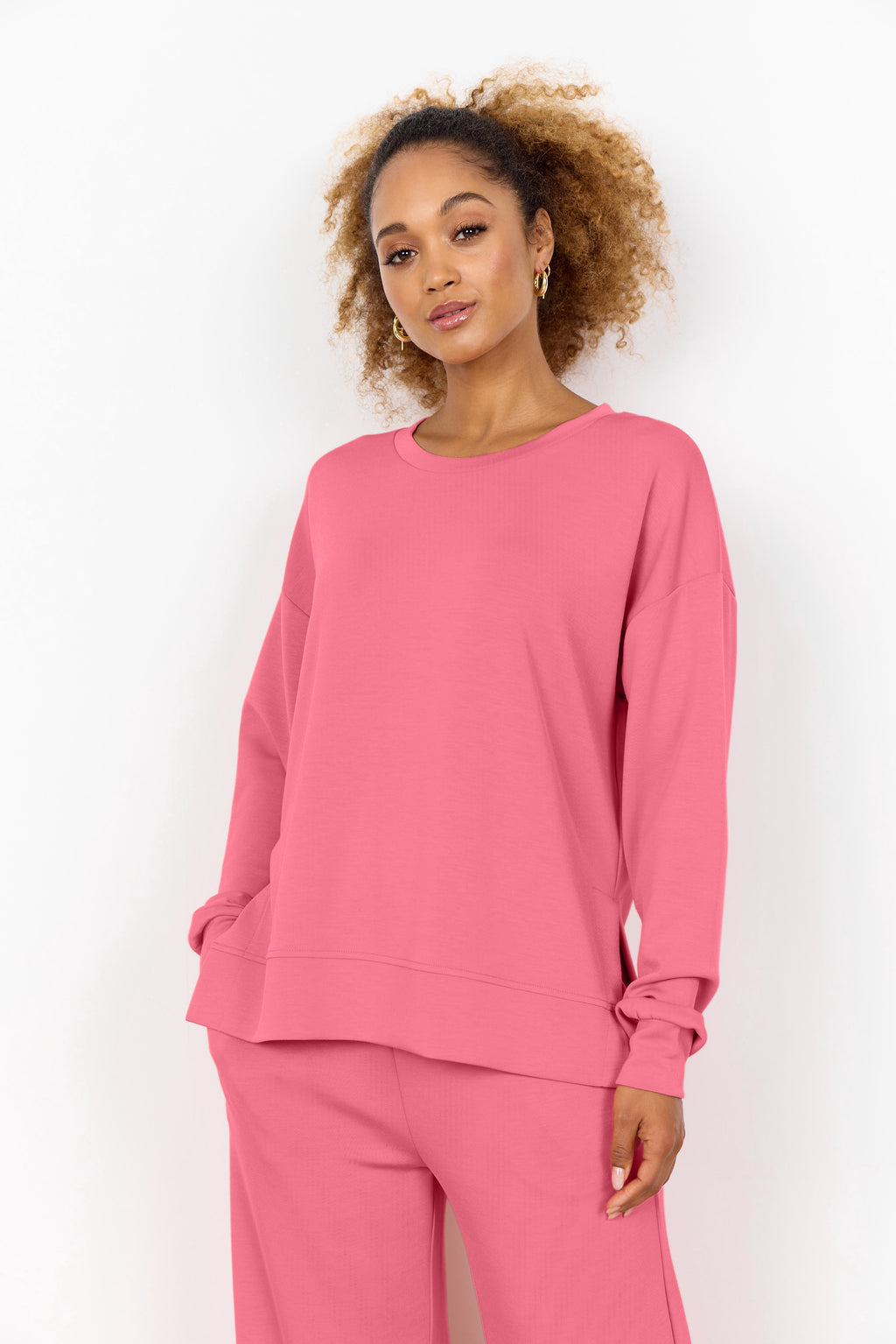 Soya Concept Banu 164 Sweatshirt- Bright Pink-Soya Concept-White finn
