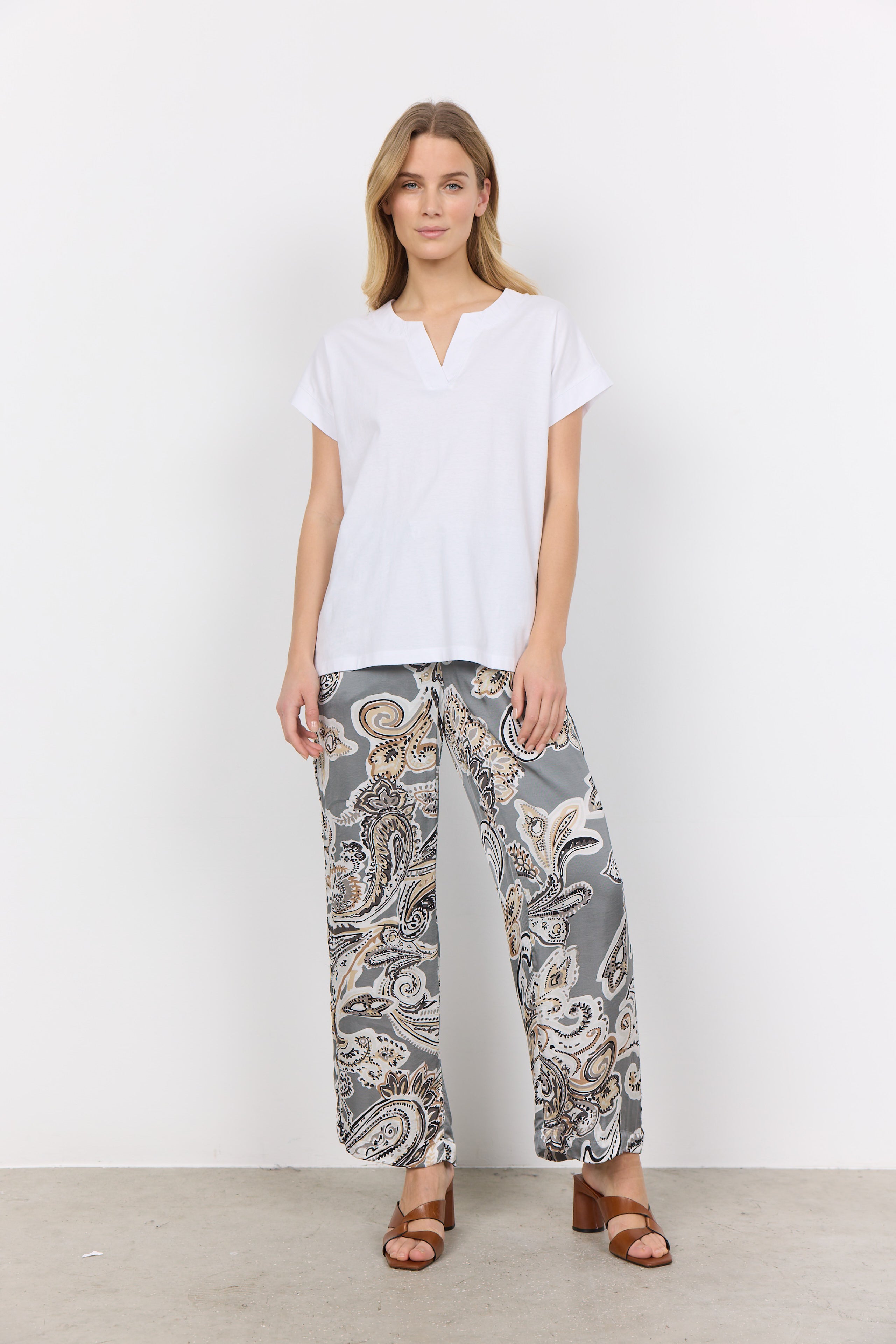 Soya Concept SC-DERBY27 Top-Shirts & Tops-White finn