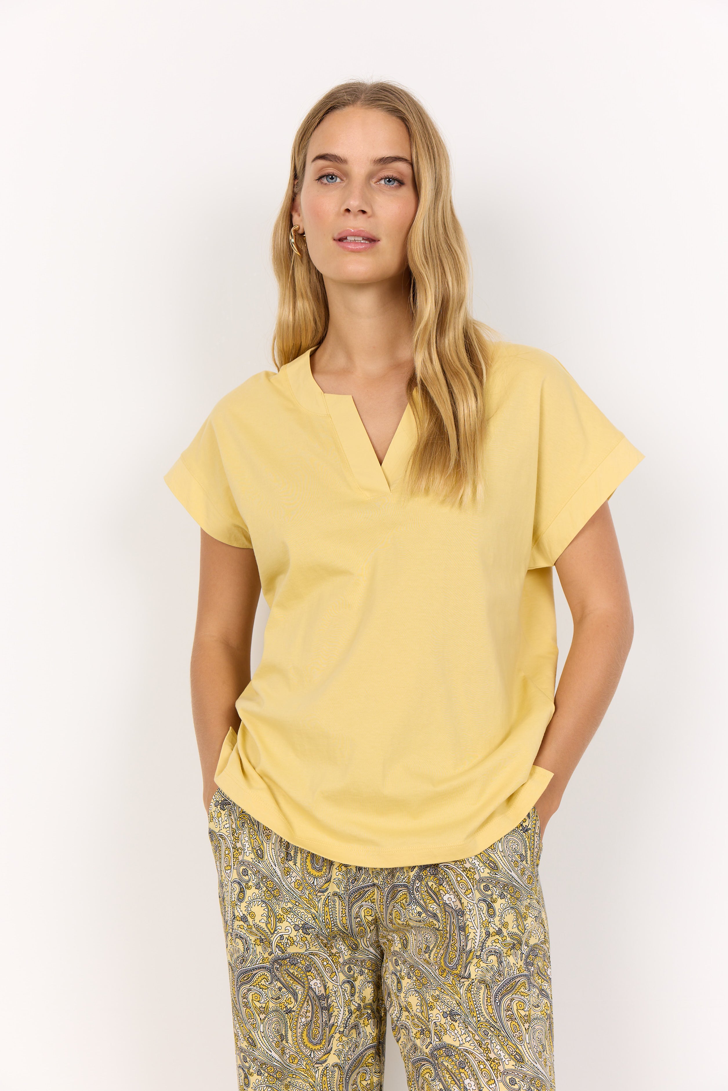 Soya Concept SC-DERBY27 Top-Shirts & Tops-White finn