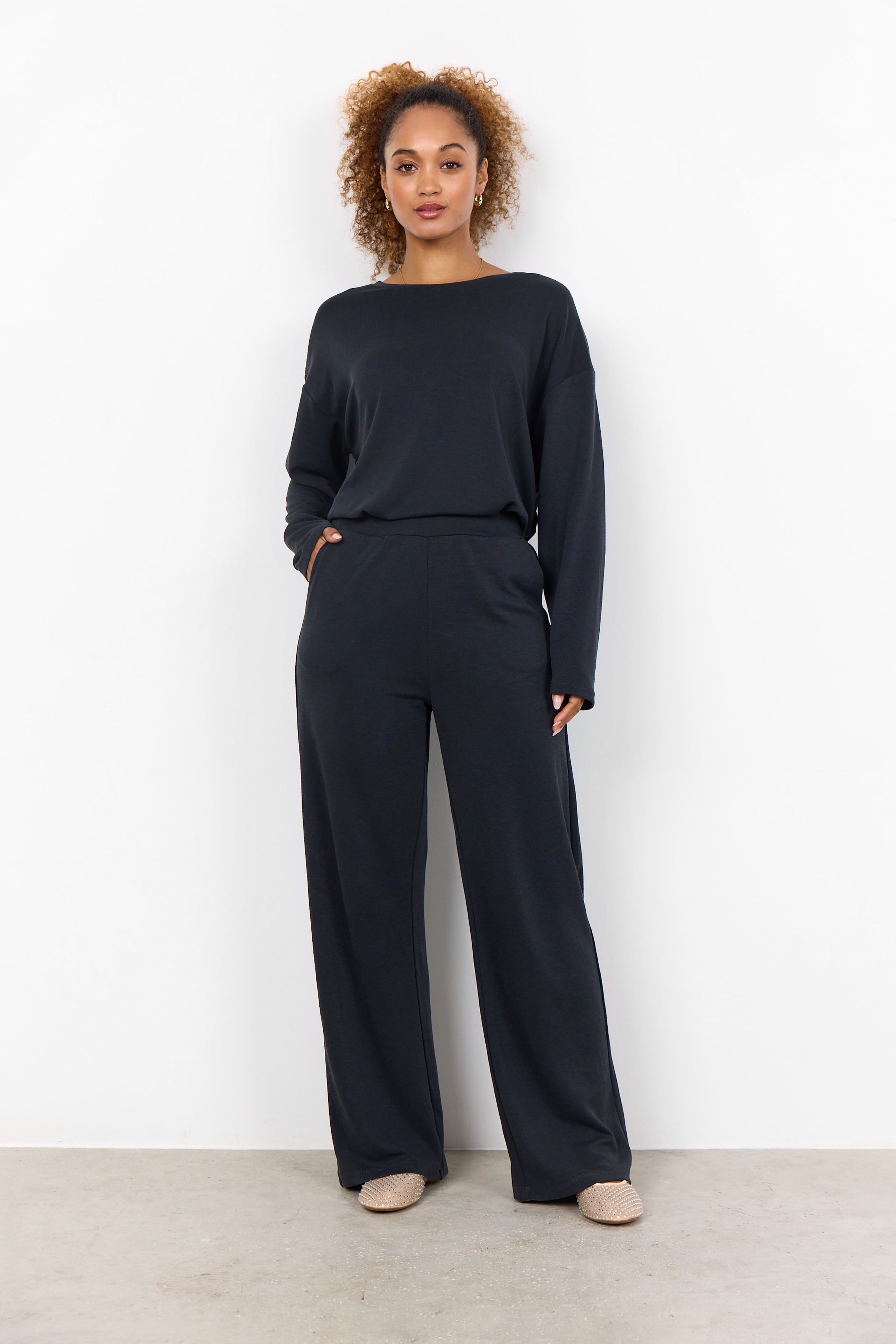 Soya Concept Felucca 3 Trouser- Black-Trousers-White finn