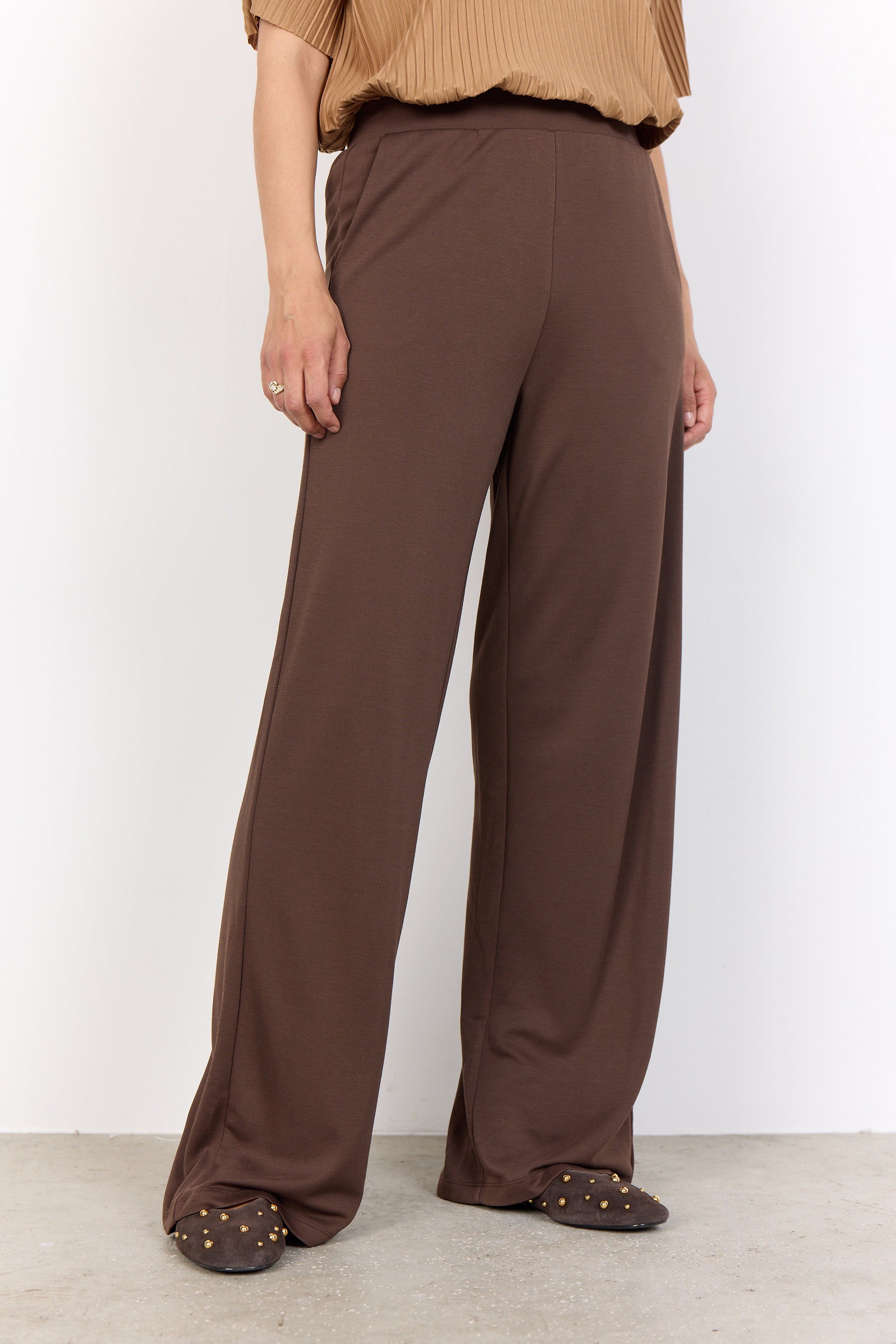 Soya Concept Felucca 3 Trousers - Brown-Trouser-White finn