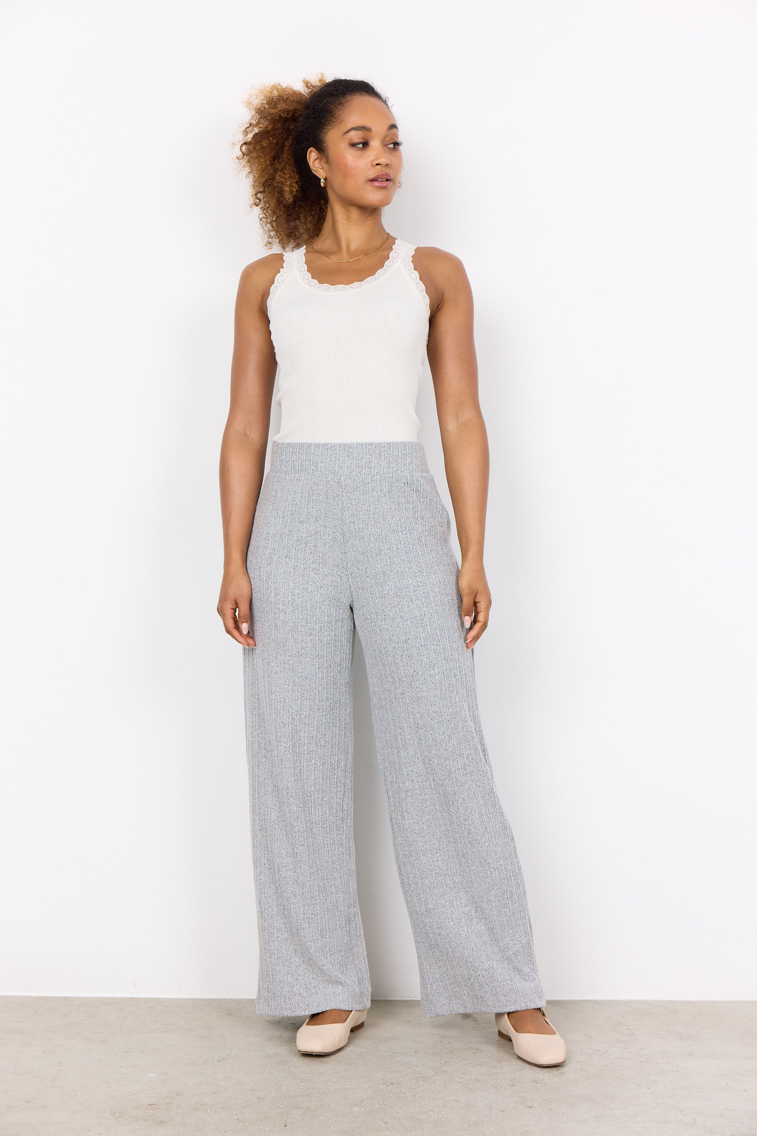 Soya Concept Isel 5 Pants-Pants-White finn
