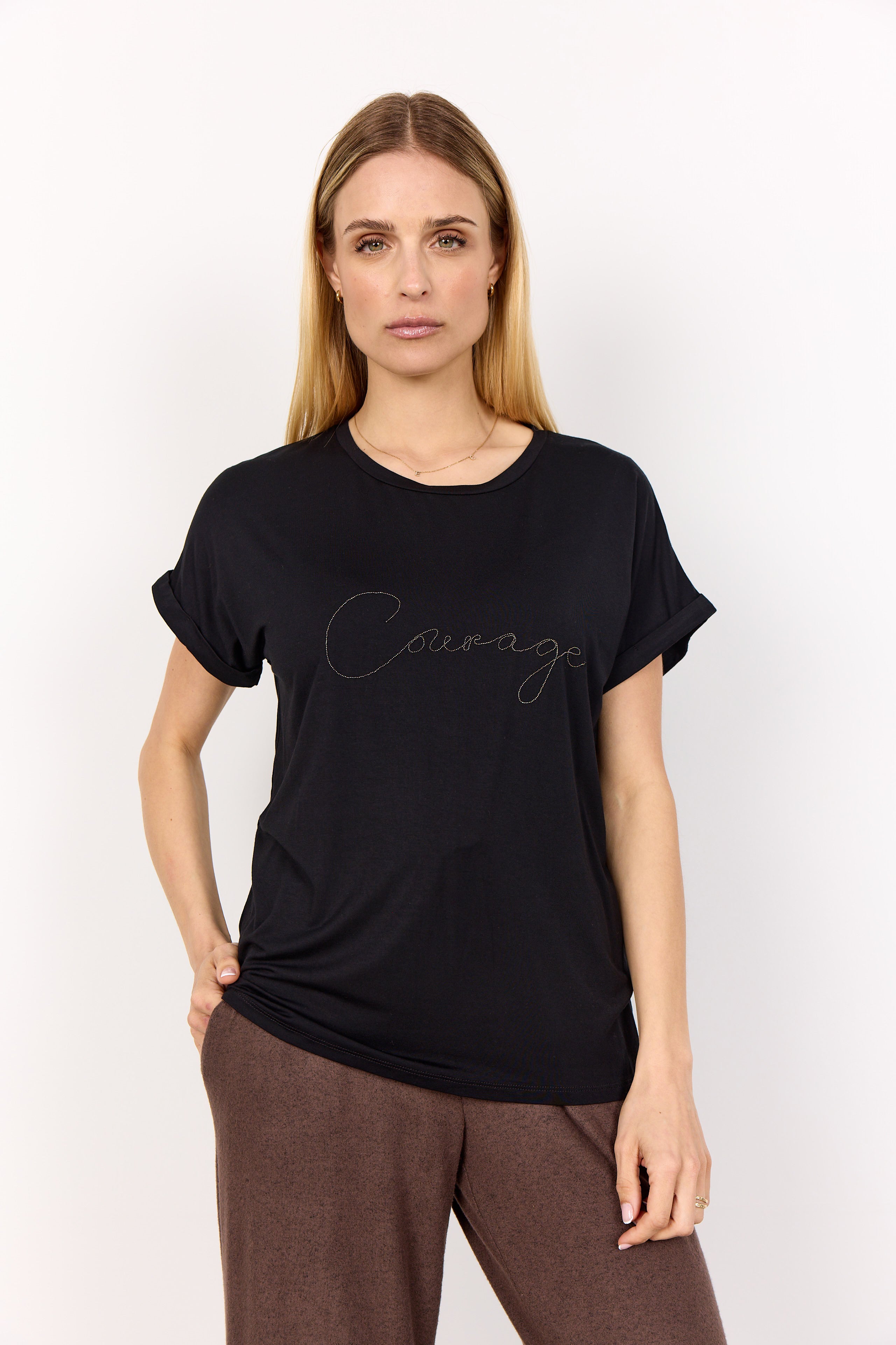 Soya Concept Marica 336 T-Shirt-Shirts & Tops-White finn