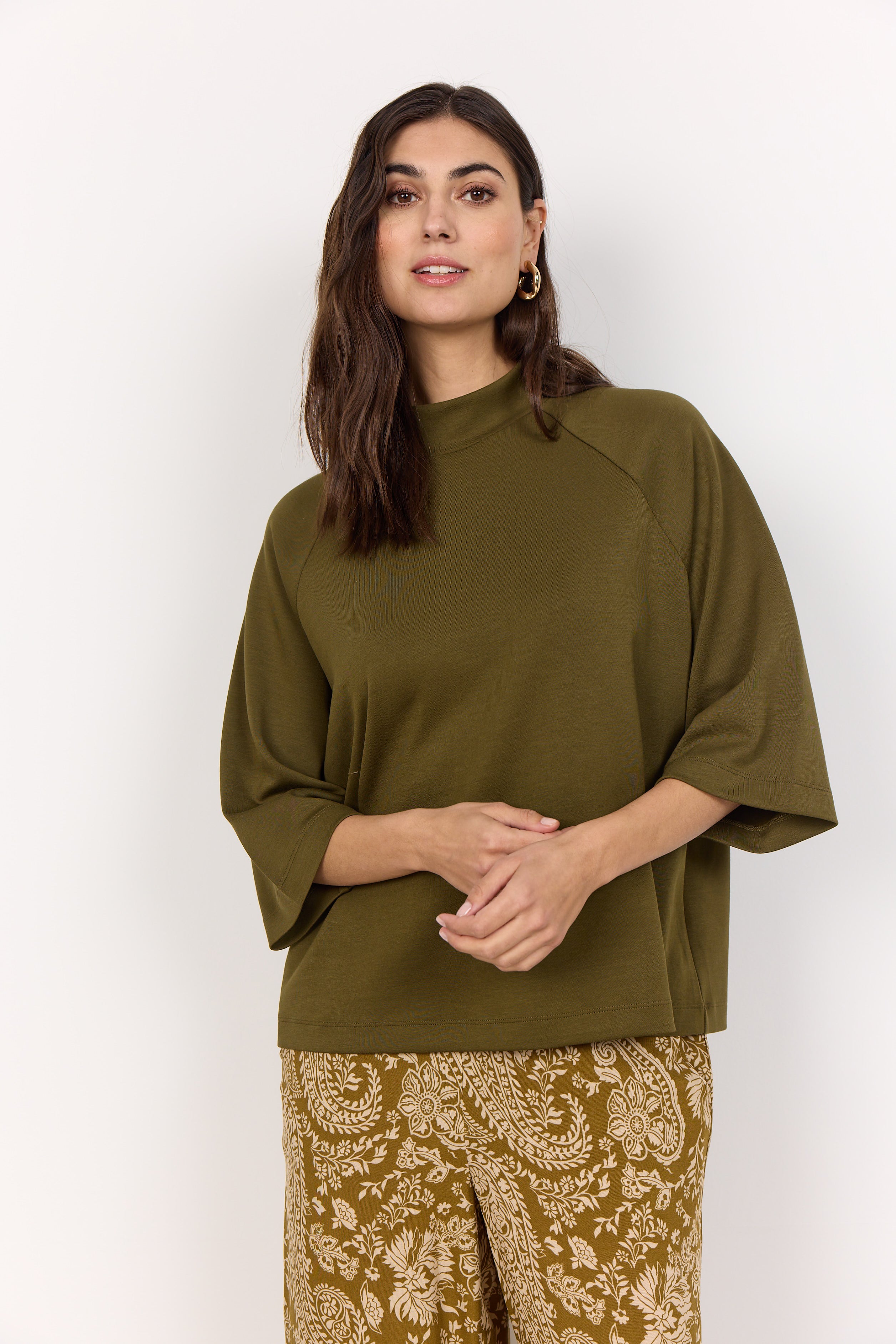 Soya Concept SC-BANU 261 Top- Misty Olive-Tops-White finn