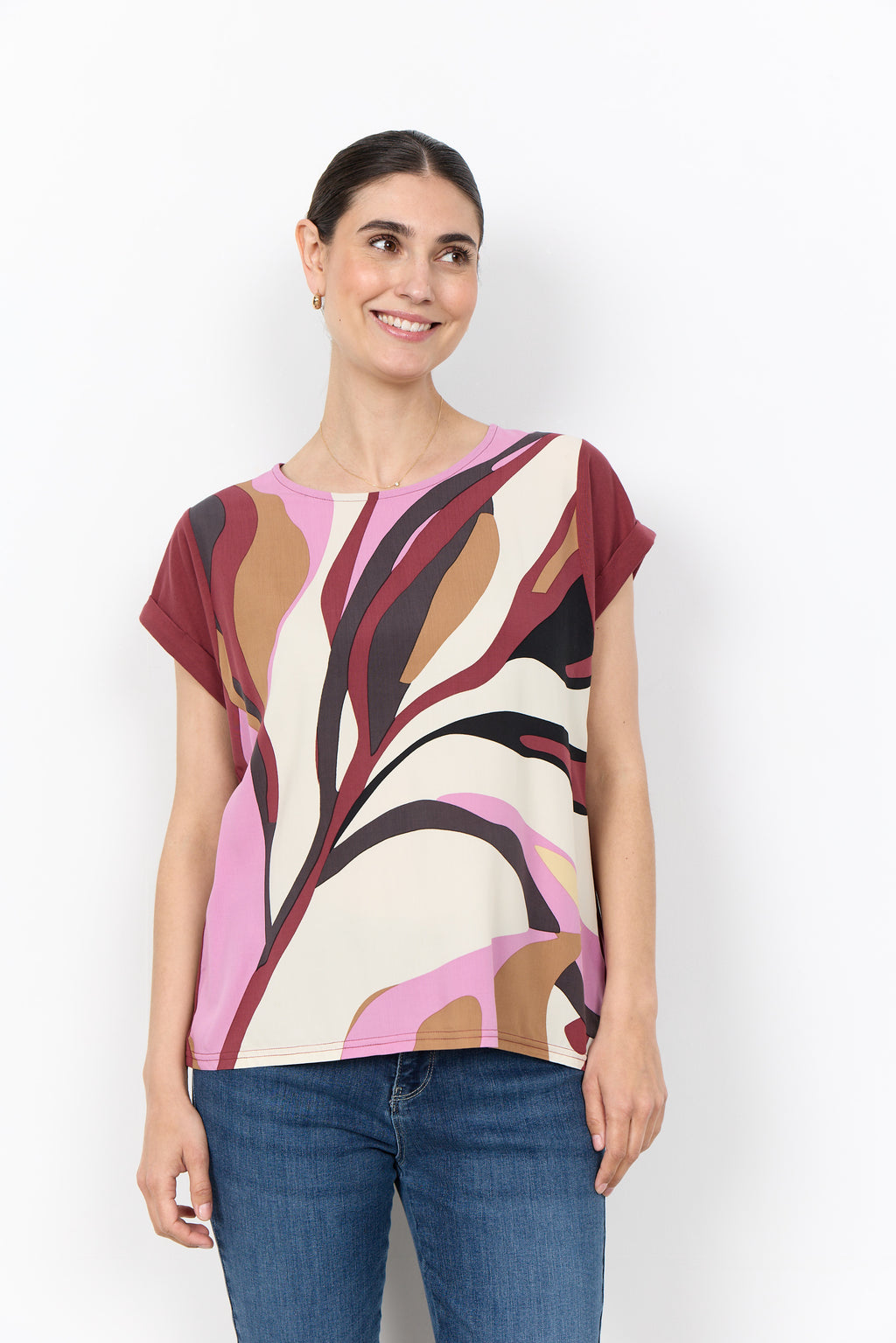 Soya Concept  SC-GAIL Top Leaf Print
