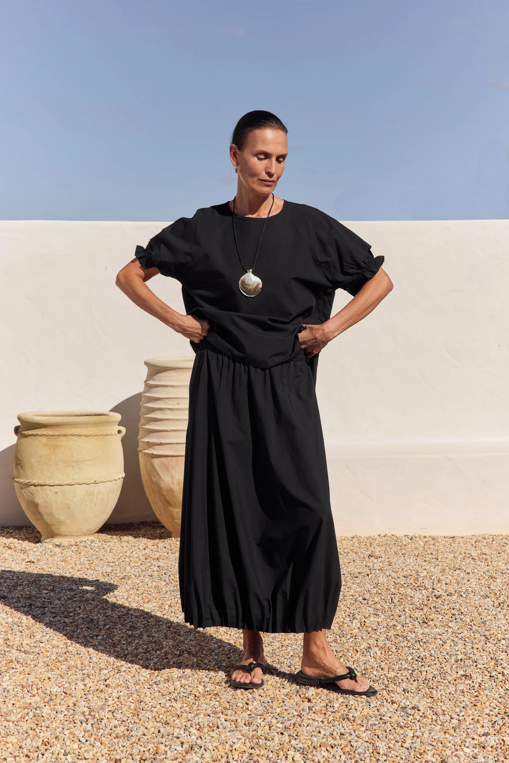 Tirelli Ruffle Sleeve Top-Tirelli-White finn