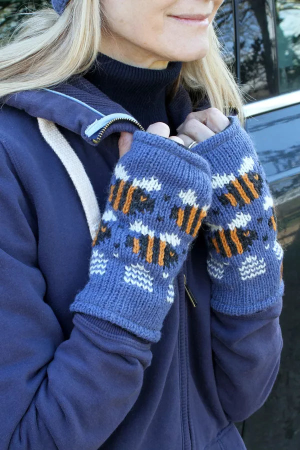 Pachamama- Beehive Handwarmer Denim-Accessories-White finn