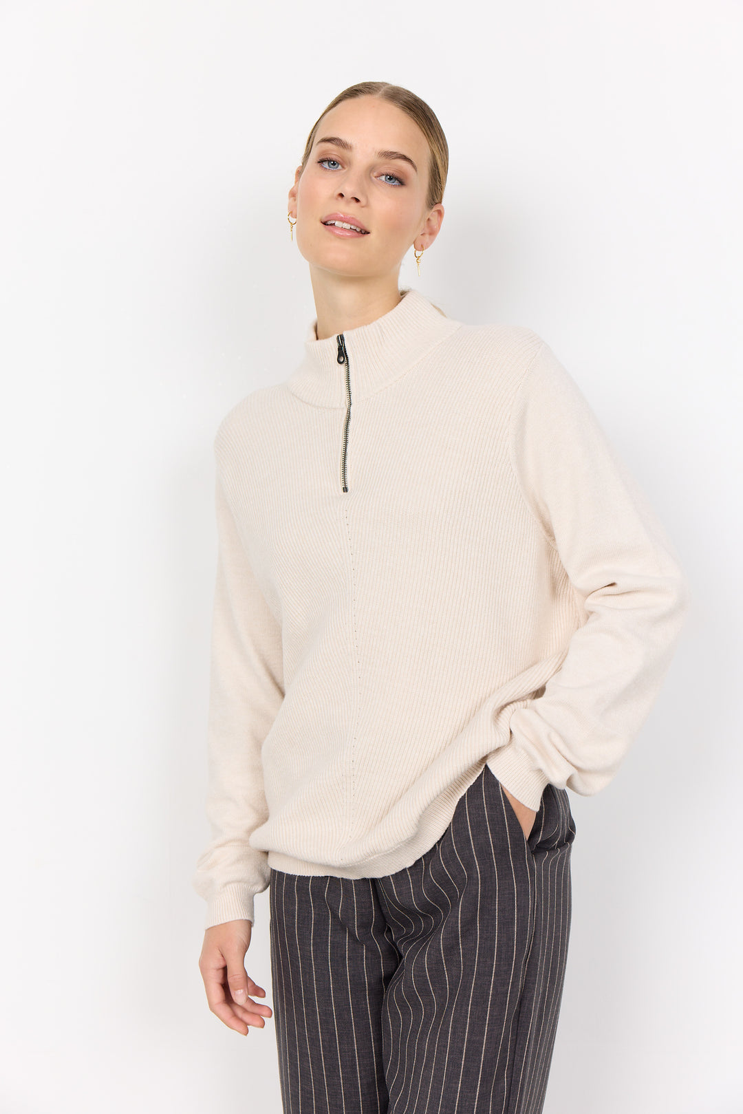 Soya Concept Kanita 15 Top-Knitwear-White finn