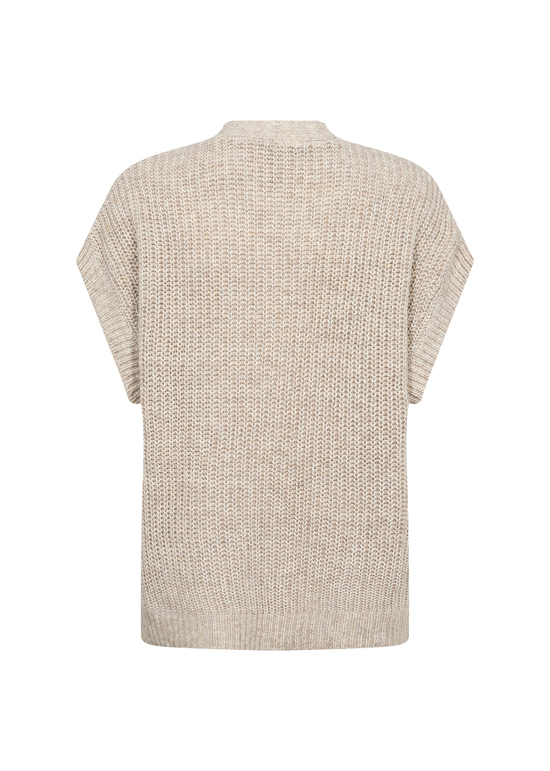 Soya Concept Ibea 1 Knitted Waistcoat-Knitwear-White finn