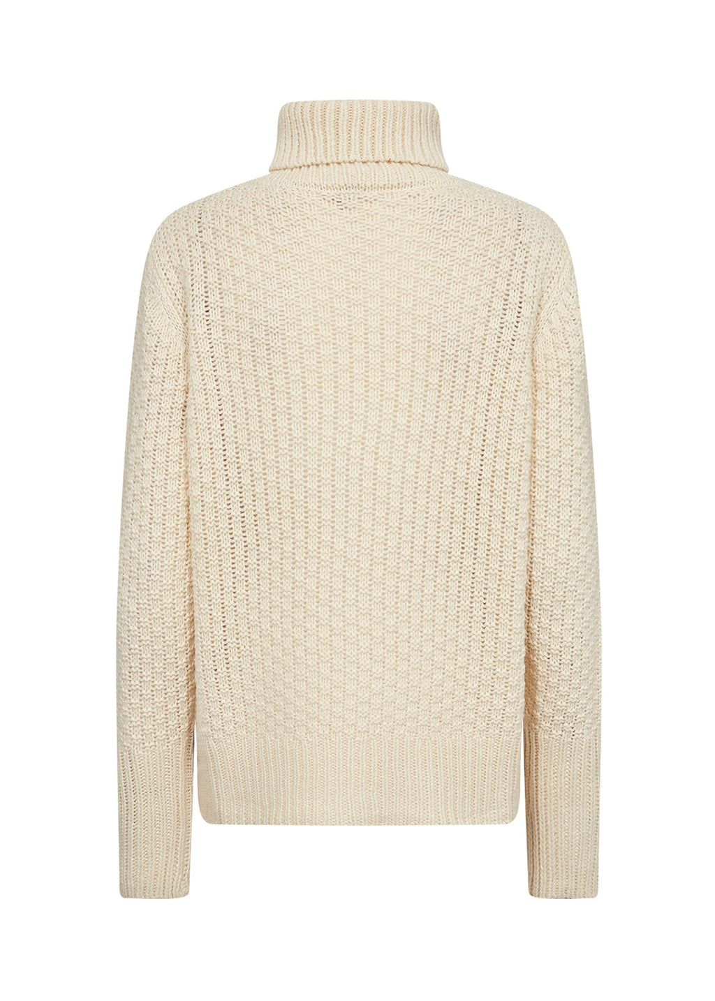 Soya Concept Ibbe 2 Roll Neck Cable Jumper-Knitwear-White finn