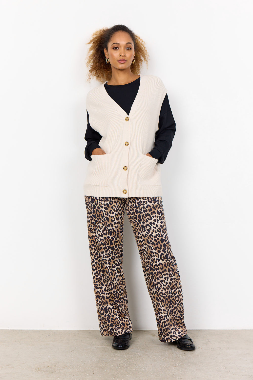 Soya Concept Kanita 18 Knitted Waistcoat-White finn