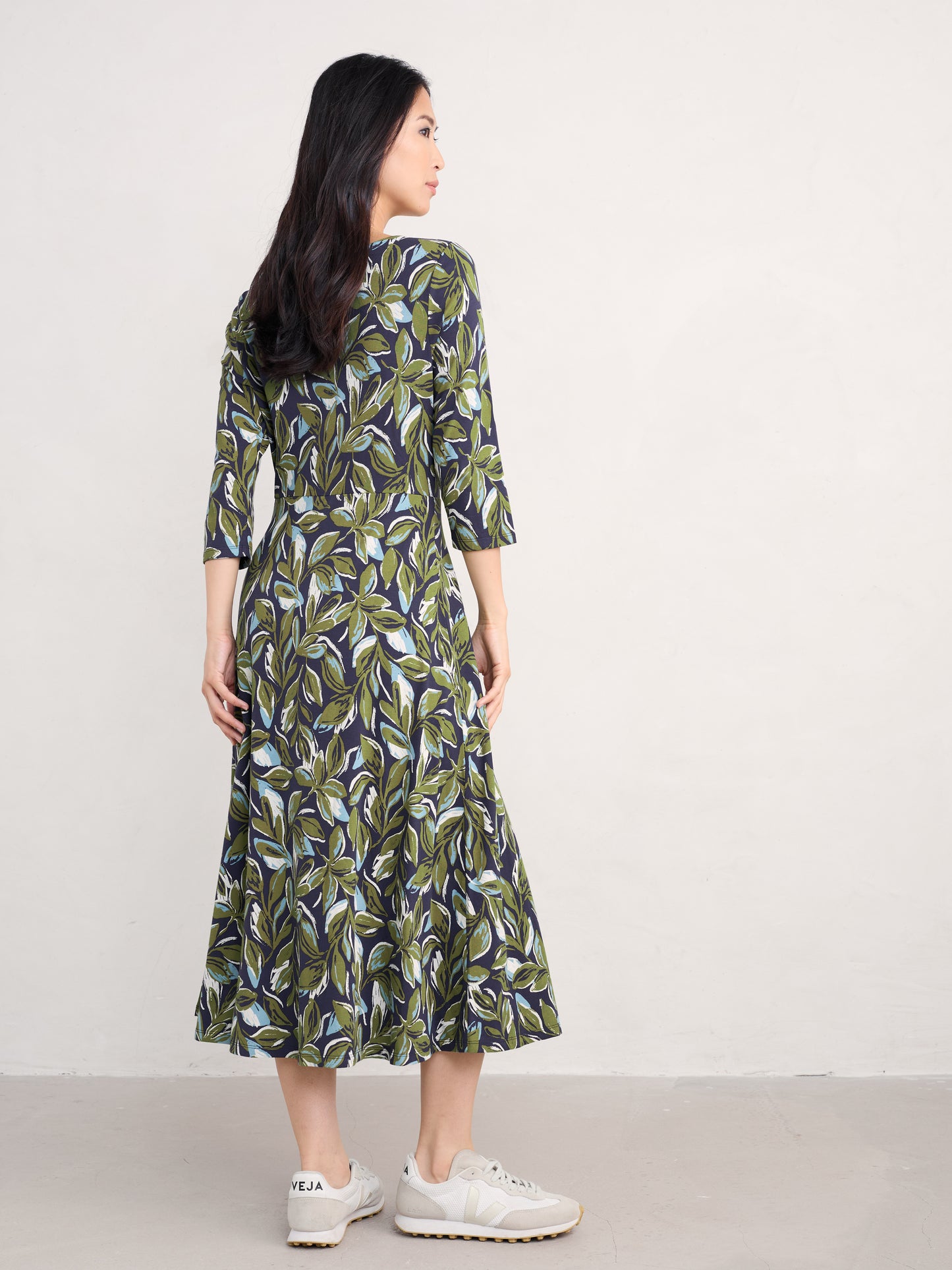 Seasalt Wild Bouquet 3/4 Sleeve Midi Dress