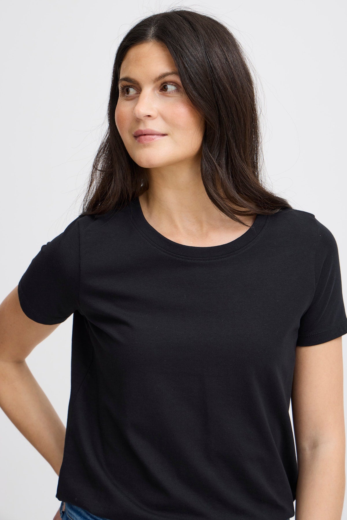 Fransa Frzashoulder Cotton Tee-Shirts & Tops-White finn