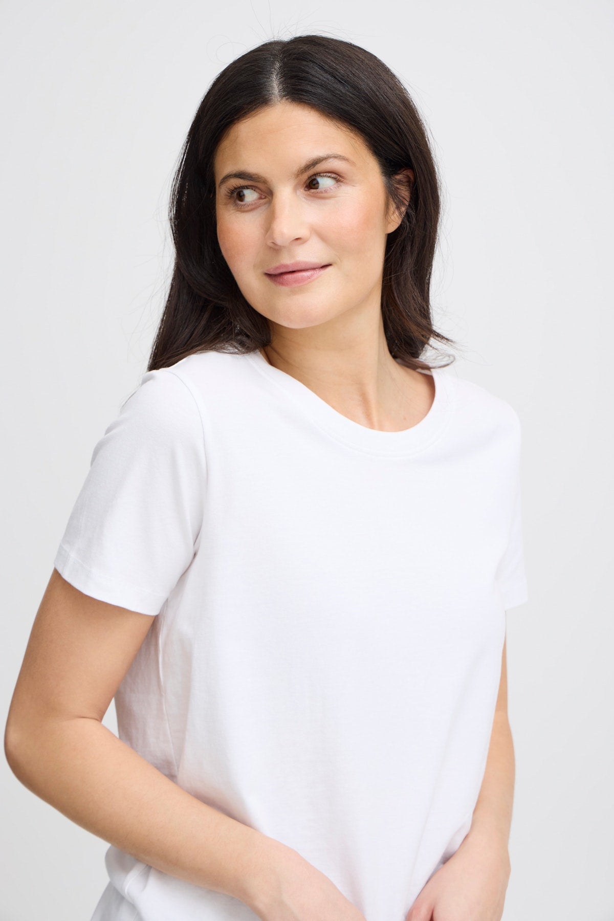 Fransa Frzashoulder Cotton Tee-Shirts & Tops-White finn