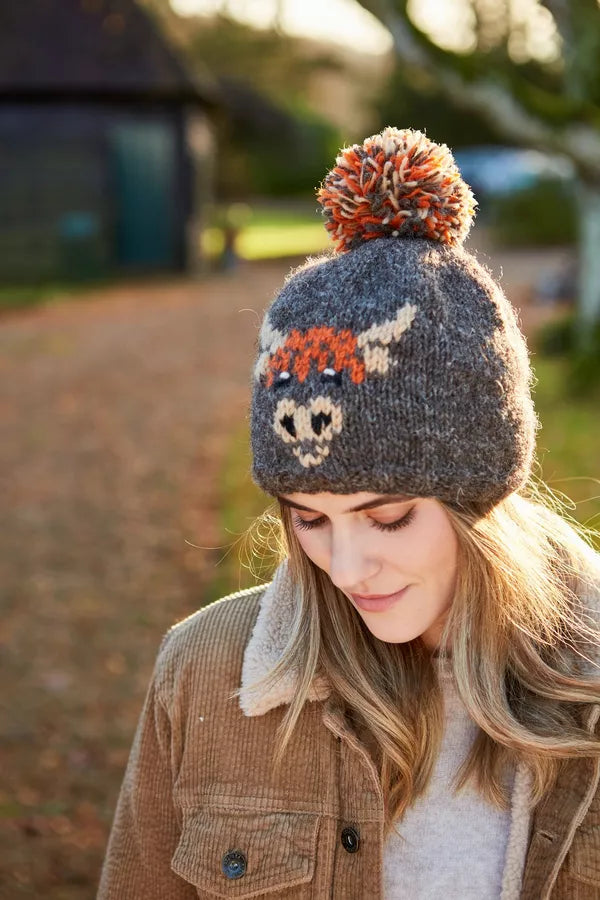 Pachamama Coo Bobble Beanie-Accessories-White finn