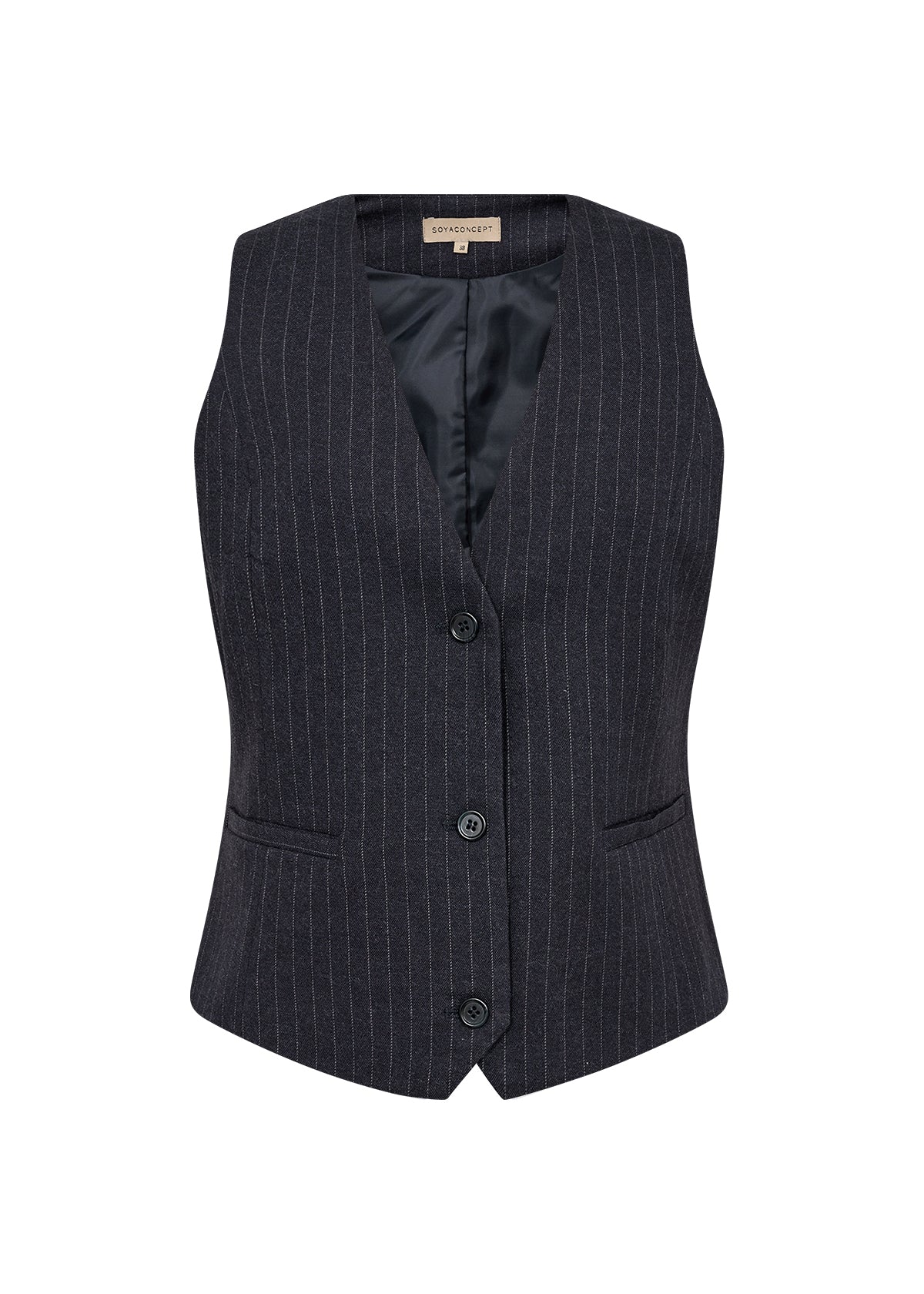 Soya Concept Isabelle 1 Waistcoat-Waistcoat-White finn