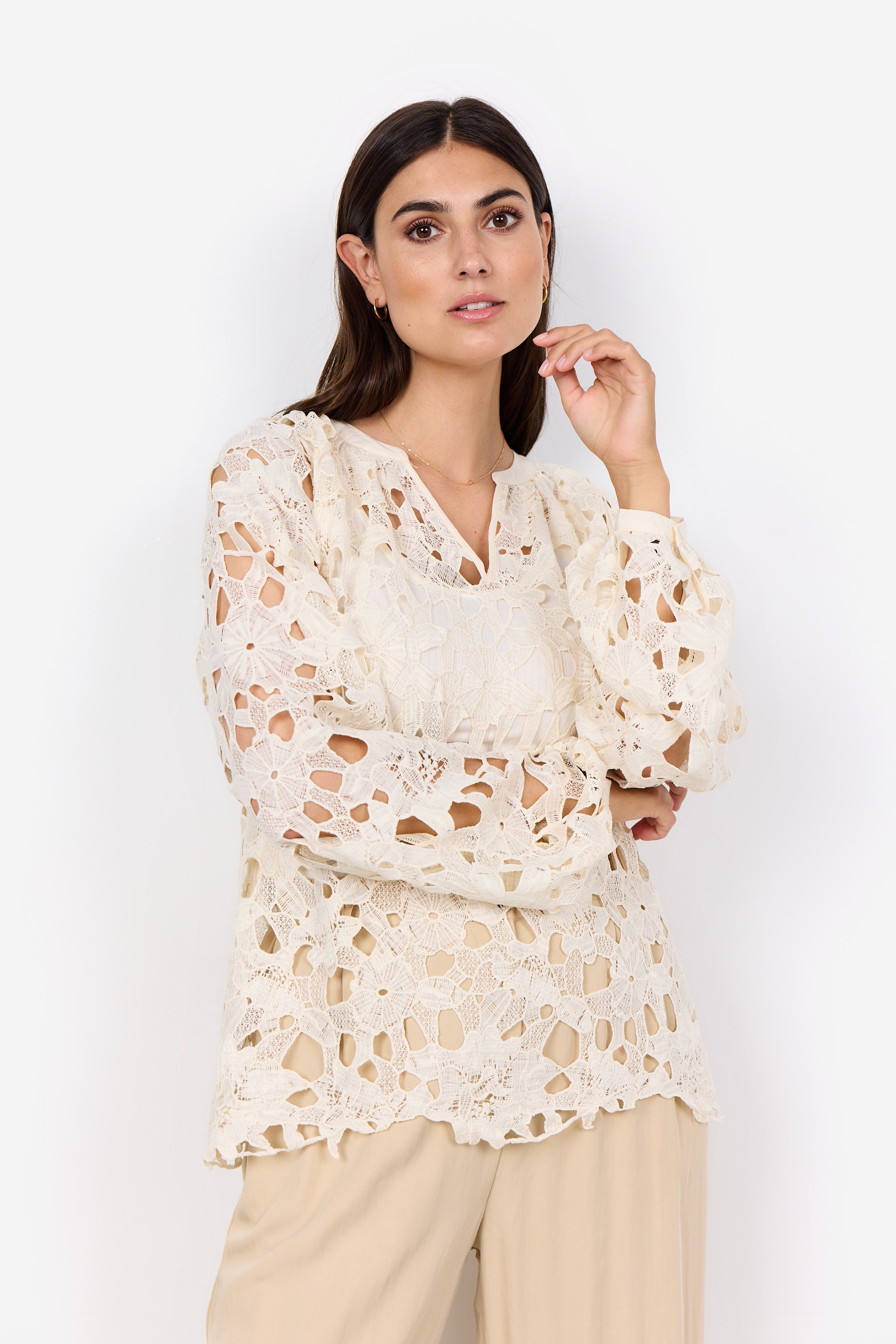 Soya Concept SC-PAJA1 Top-Shirts & Tops-White finn