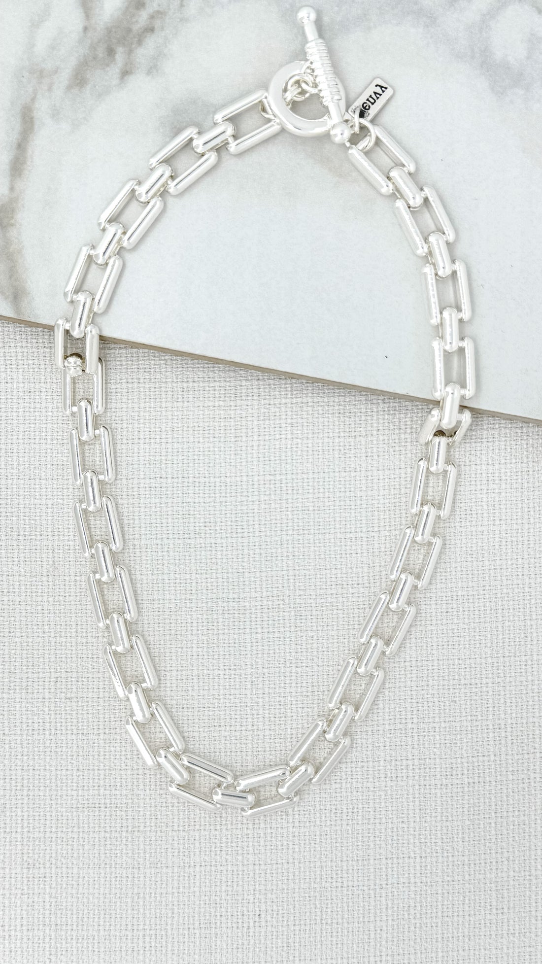 Square Link Necklace 4132-Necklace-White finn