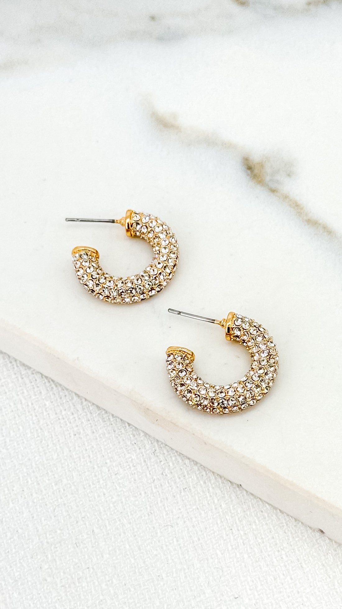 Diamante hoop earring-Earrings-White finn