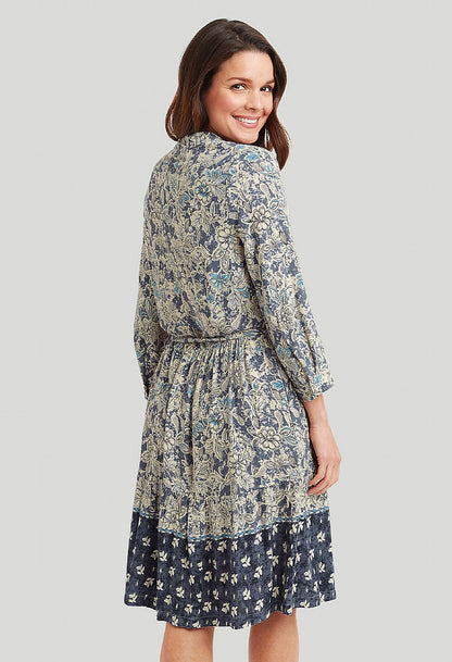 Adini Stacy Dress Woodcut Floral Border print