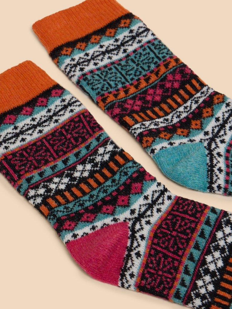 White Stuff Fairisle Pop Wool Mix Socks