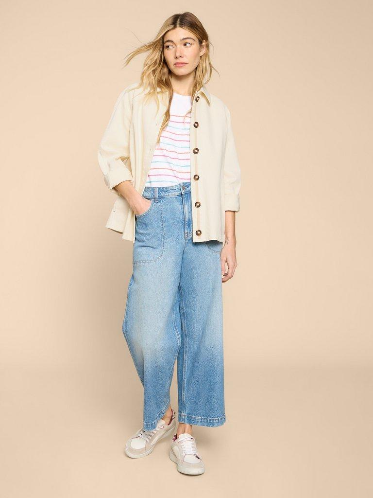 White Stuff Eden Denim Jacket-White finn
