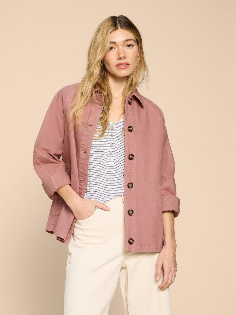 White Stuff Eden Denim Jacket-White finn
