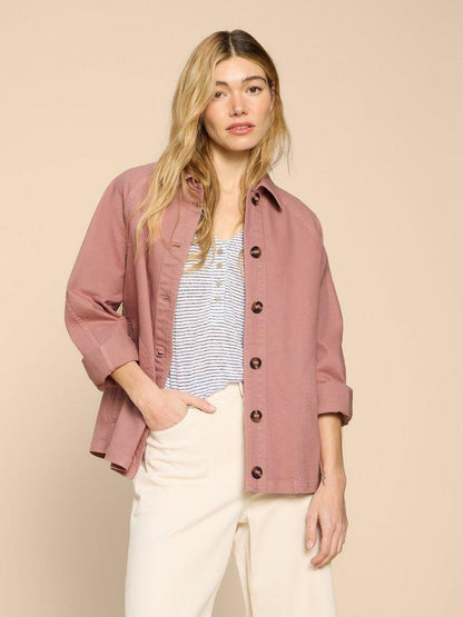 White Stuff Eden Denim Jacket-White finn