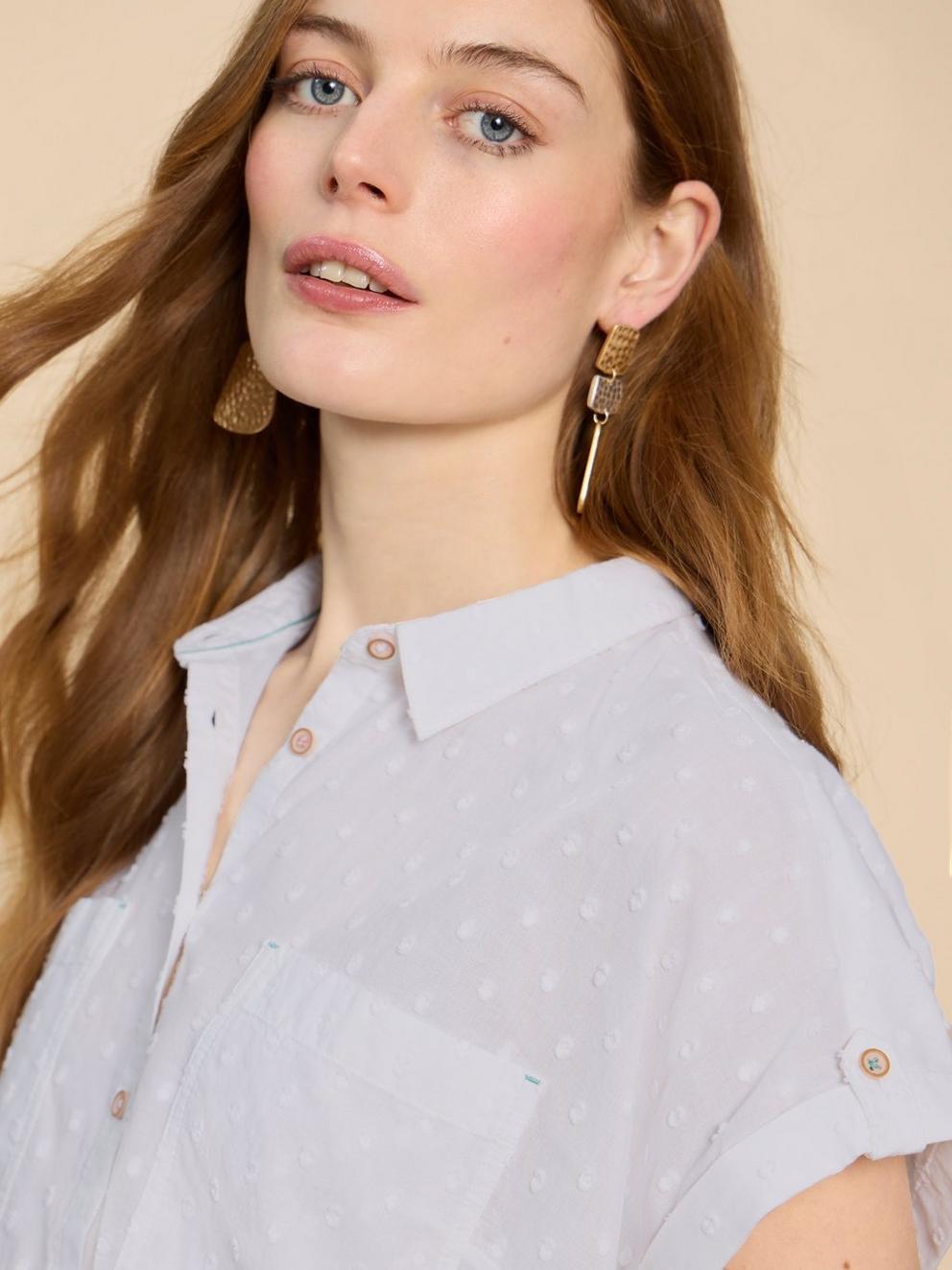 White Stuff Ellie Organic Cotton Shirt-White finn