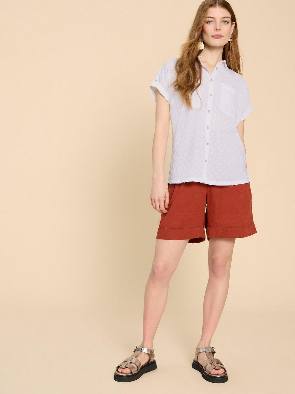White Stuff Ellie Organic Cotton Shirt-White finn