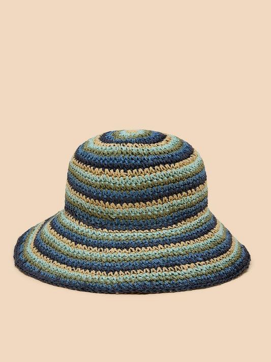 Stripe Bucket Hat Blue Multi
