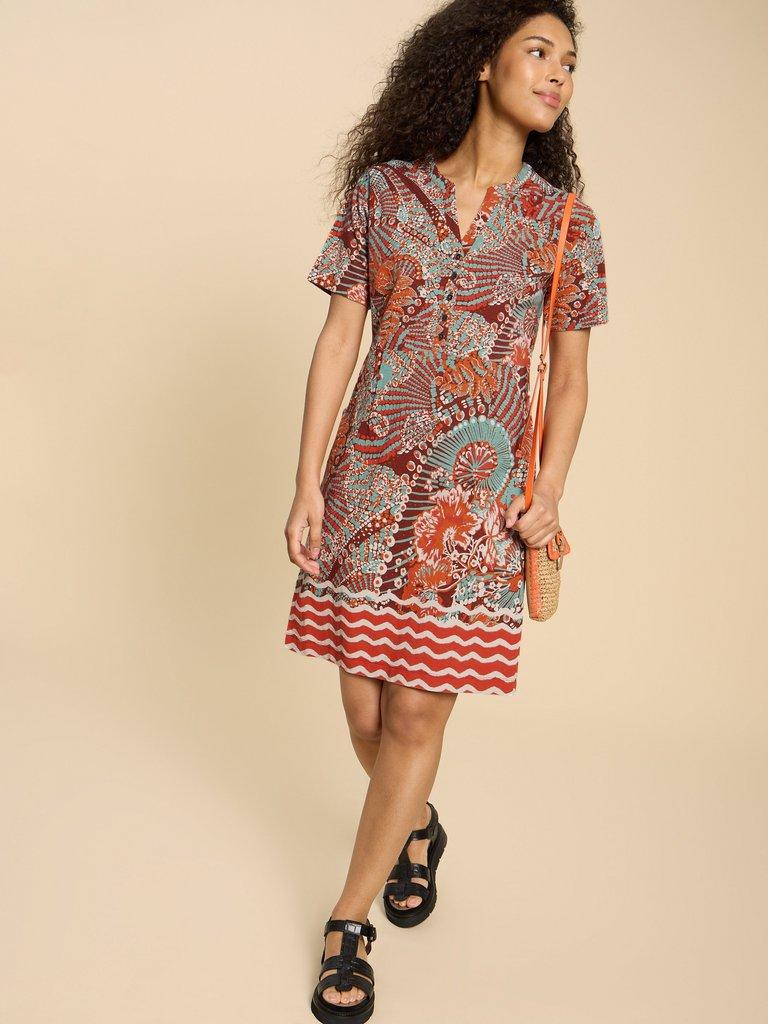 White Stuff Tammy Cotton Printed Jersey Dress