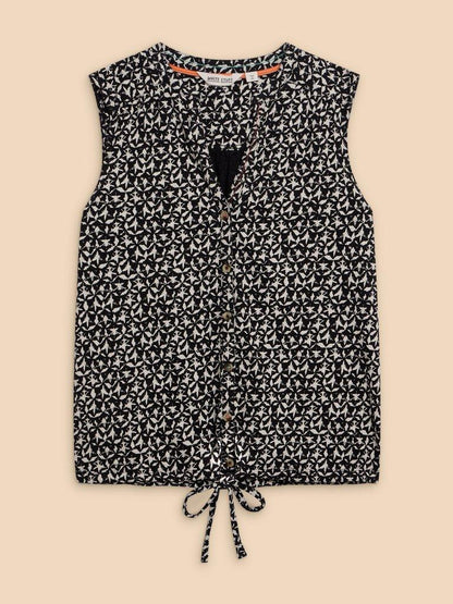 Tulip Printed Sleeveless Shirt