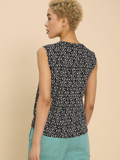 Tulip Printed Sleeveless Shirt