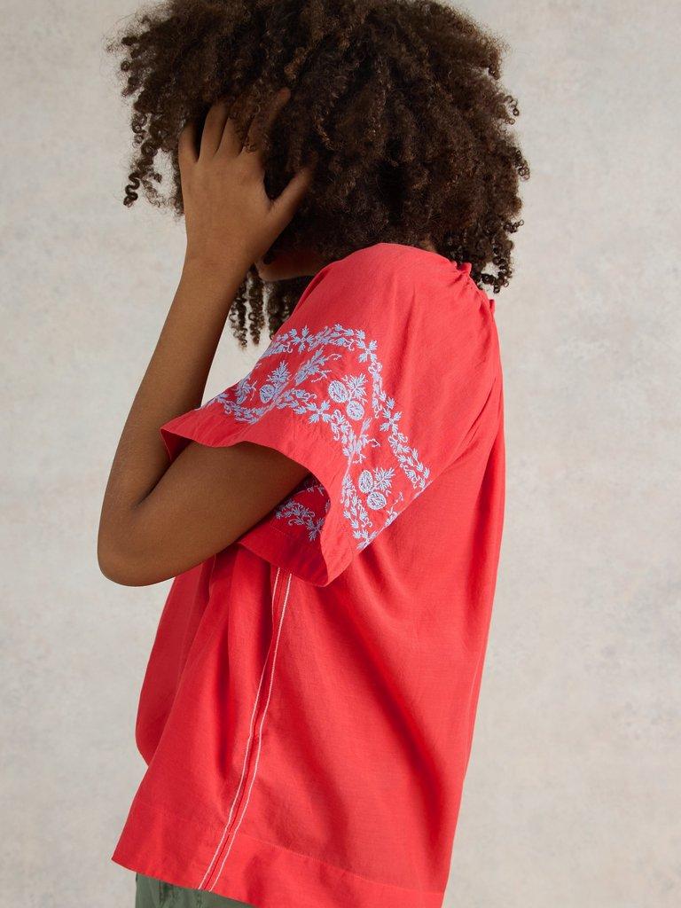 White Stuff Anna Cotton Embroidered Top-Shirts & Tops-White finn